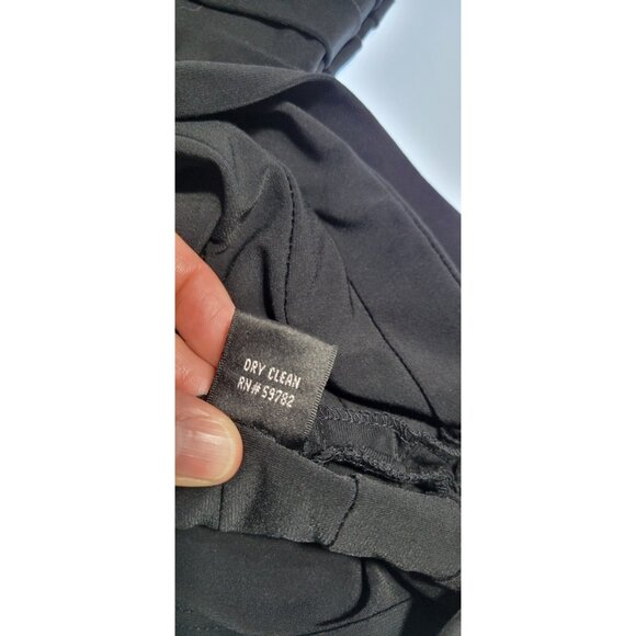 Adrianna Papell Dress Size 10 Black Sheath Pleated Midi Sleeve Cocktail Party - Picture 13 of 13